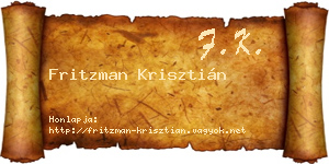 Fritzman Krisztián névjegykártya